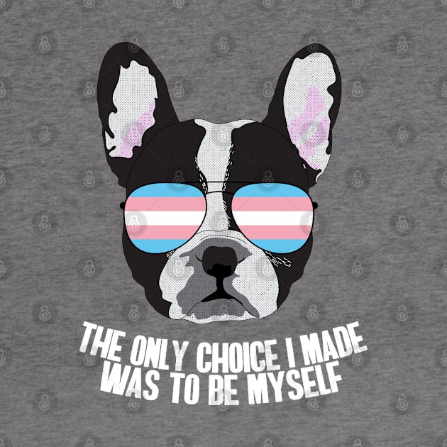 THE ONLY CHOICE I MADE WAS TO BE MYSELF - Boston Terrier Dog Trans Transgender Pride Flag by NightField